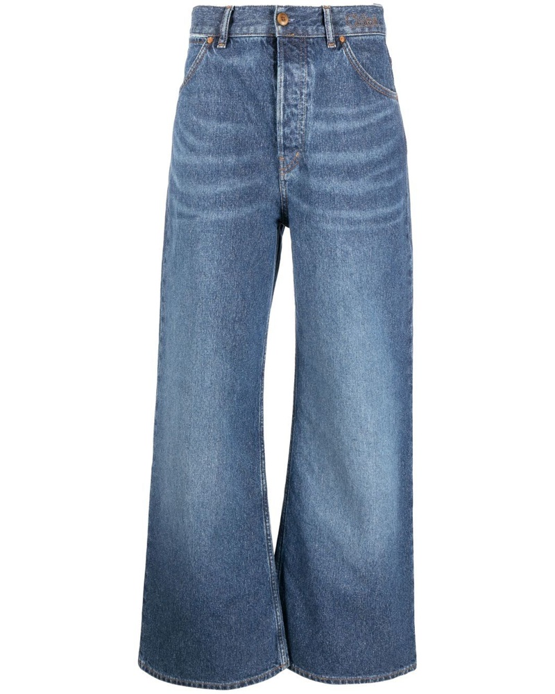 Chloé Damen Weite High-Rise-Jeans