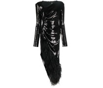 Pailletten-Minikleid mit V-Ausschnitt