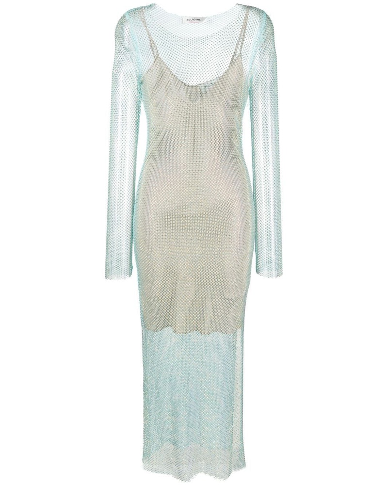 Blumarine Damen Kleid aus Mesh mit Strass