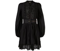 Minikleid mit Blumenstickerei