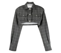 Cropped-Jacke mit Karomuster