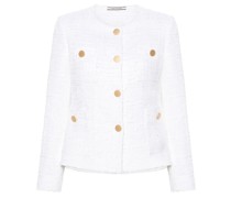 Tweed-Jacke mit rundem Ausschnitt