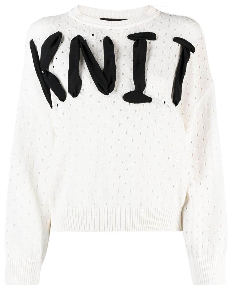 Moschino Damen Pullover in Pointelle-Strick