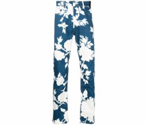 Gerade Jeans mit Blumen-Print