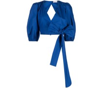 Wickelbluse mit Puffärmeln