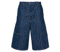 Jeans-Shorts mit Abstract Daisy-Print