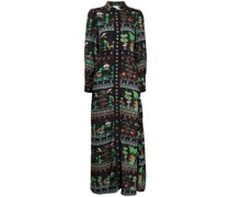 Langes Hemdkleid mit Print
