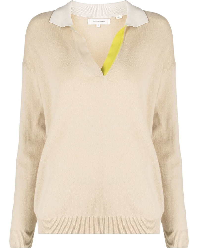 Chinti & Parker Damen Pullover mit Kontrastkragen