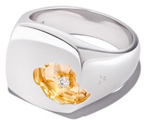 Großer Mined Siegelring mit Diamant