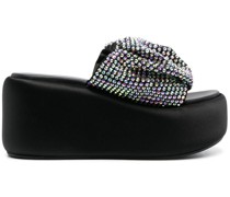 Plateau-Sandalen mit Kristallen