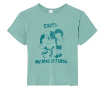 T-Shirt mit Earth-Print