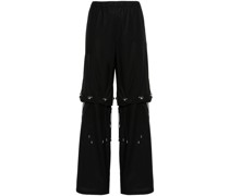 Eyelet straight trousers