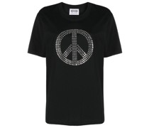 T-Shirt mit Strass-Friedenszeichen