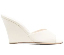 Wanda leather wedge mules