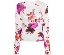 floral-print silk Pullover