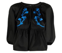Bluse mit Blumenapplikation