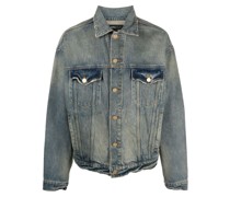 P027 Jeansjacke im Distressed-Look