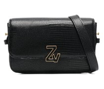 Schultertasche mit Logo-Schild