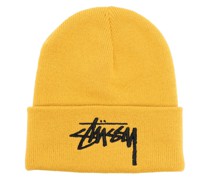 embroidered-logo knit beanie