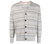 Gestreifter Cardigan mit V-Ausschnitt