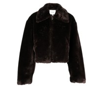 Cropped-Jacke mit Faux Fur