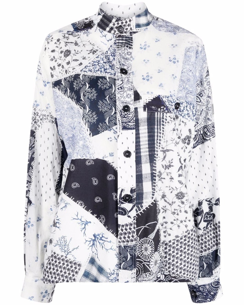 Maison Margiela Damen Hemd im Patchwork-Look