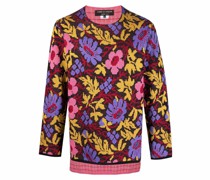 Jacquard-Pullover mit Blumenmuster