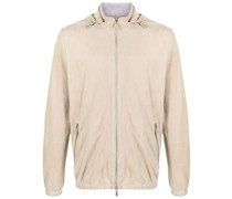Lederjacke mit Kapuze
