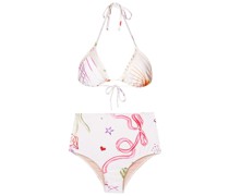 Bikini mit Illustrations-Print
