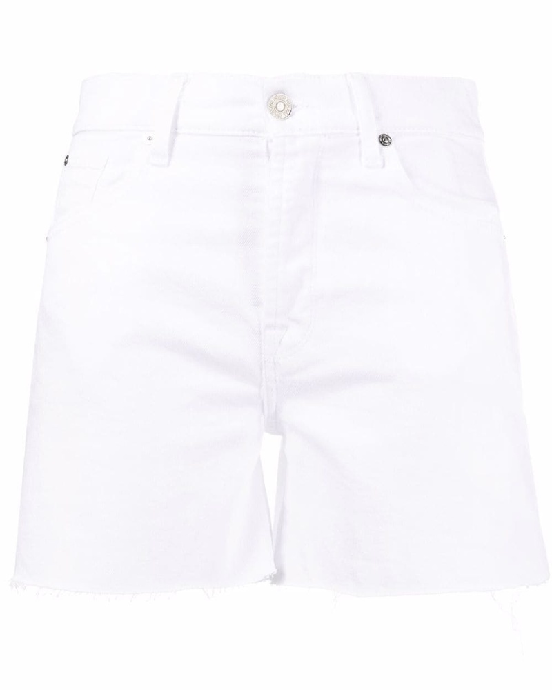 7 for all mankind Damen Ausgefranste Jeans-Shorts