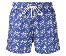 Badeshorts mit grafischem Print