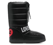 Gefütterte Stiefel mit Logo-Riemen