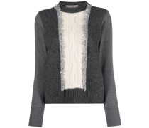 panelled cable-knit Pullover