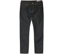 slim-leg logo-patches jeans
