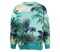 Pullover mit Palmen-Print