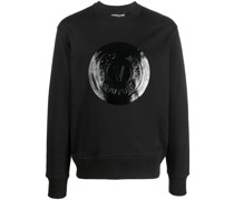 Sweatshirt mit Logo in Glanzoptik