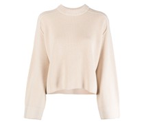 Gerippter Cropped-Pullover