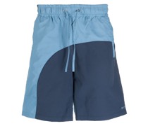 embroidered-logo two-tone shorts
