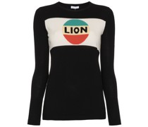 Intarsienpullover mit "Lion"-Aufschrift