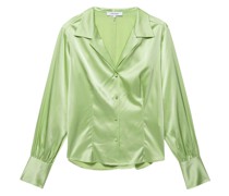 notched-collar silk shirt
