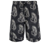 Sansindo Pyjama-Shorts mit Tiger-Print