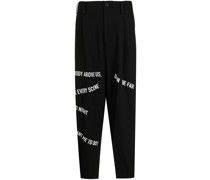 Gerade Hose mit Slogan-Print