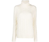 Rollkragenpullover mit Zopfmuster
