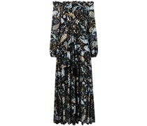 Schulterfreies Kleid mit Blumen-Print