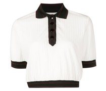 striped cropped polo shirt