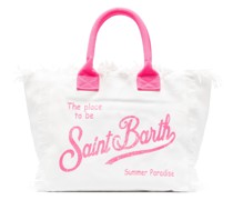 logo-print cotton beach bag