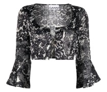Cropped-Bluse mit Print