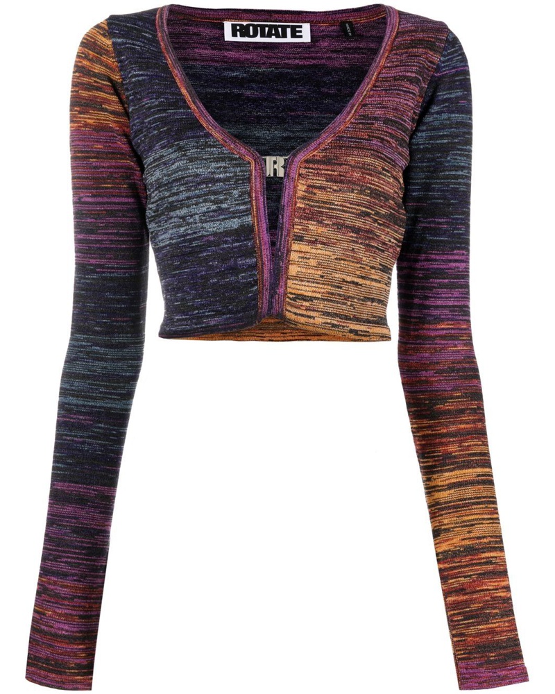 ROTATE Birger Christensen Damen Cropped-Cardigan mit Farbverlauf