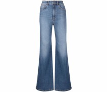 Hoch sitzende Schlagjeans