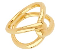 22kt gelbvergoldeter Twist Open Ring (Größe 6)